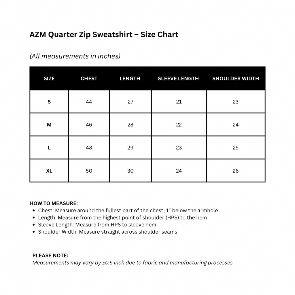 AZM Quarter Zip Sweatshirt (RESOLVE)